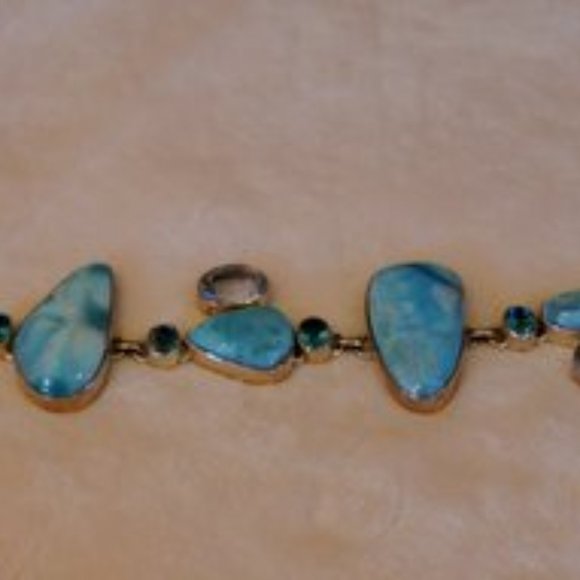 Bracelet with Larimar Gemstone - Picture 1 of 3